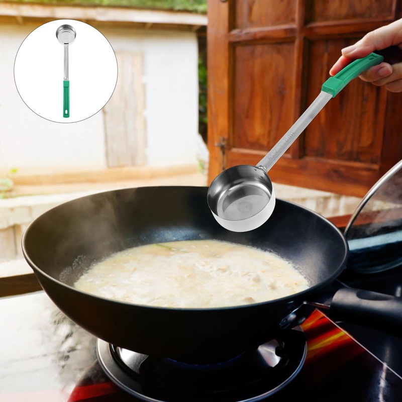 Cabilock 4 Ounce Solid Portion Control Serving Spoons, Stainless Steel