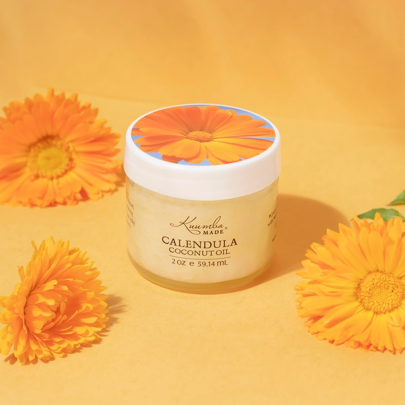 Kuumba Made Botanically Infused Calendula Coconut Oil, Organic Daily Moisturizer