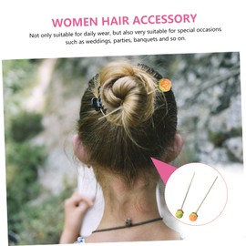 Baluue Unique Orange Hairpin Metal Headdress Girl Hairpin Women's Hair Accessory Match Hair Stick Bridal