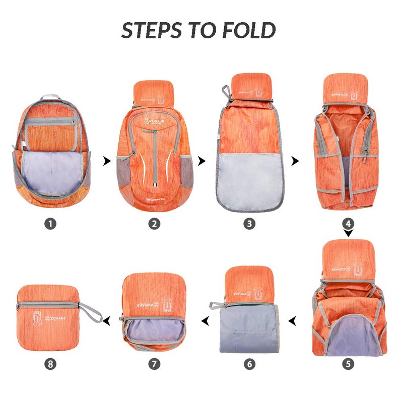 ZOMAKE Foldable Backpack 25L - Lightweight Folding Backpacks Packable Hiking