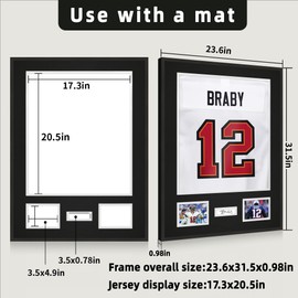 CCDCC 24x32 Aluminum Shadow Box Jersey Frame 2 Pack, Black Large Jersey Frame Display Case for Wall Display