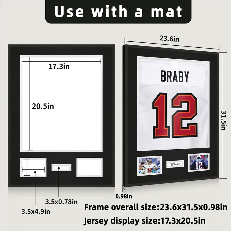 CCDCC 24x32 Aluminum Shadow Box Jersey Frame 2 Pack, Black