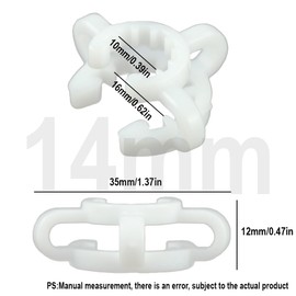 GEESTONE Lab Clamp, 10pcs Plastic Joint Clips, 3 Sizes (10mm, 14mm, 19mm), White, Modern, Science Lab Beaker Clamps