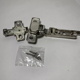 Belwith (2)100 Degree Euro Cabinet Hinge Full Overlay Concealed Base Self Close Nickel