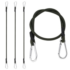Pack of 4 Tensioning Straps with Carabiner, 60 cm Expander with Hook, Expander Rope with Carabiner Hook, Luggage Tensioner, Rubber Tensioner Tie Down Straps with Hooks, Bungee Cord for Luggage,