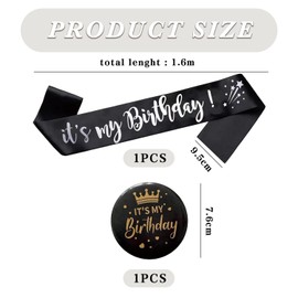 VEHYEGOI 1Pc Birthday Straps And 1Pc Birthday Badges, Birthday Party Straps And Badges, Party Clothing Accessories, Party Supplies