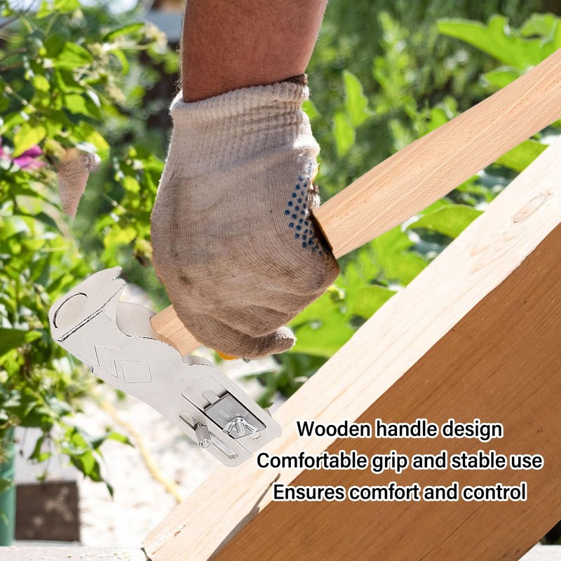 Roofing Hatchet, Lightweight Carbon Steel Shingling Hammer with Wooden Handle,