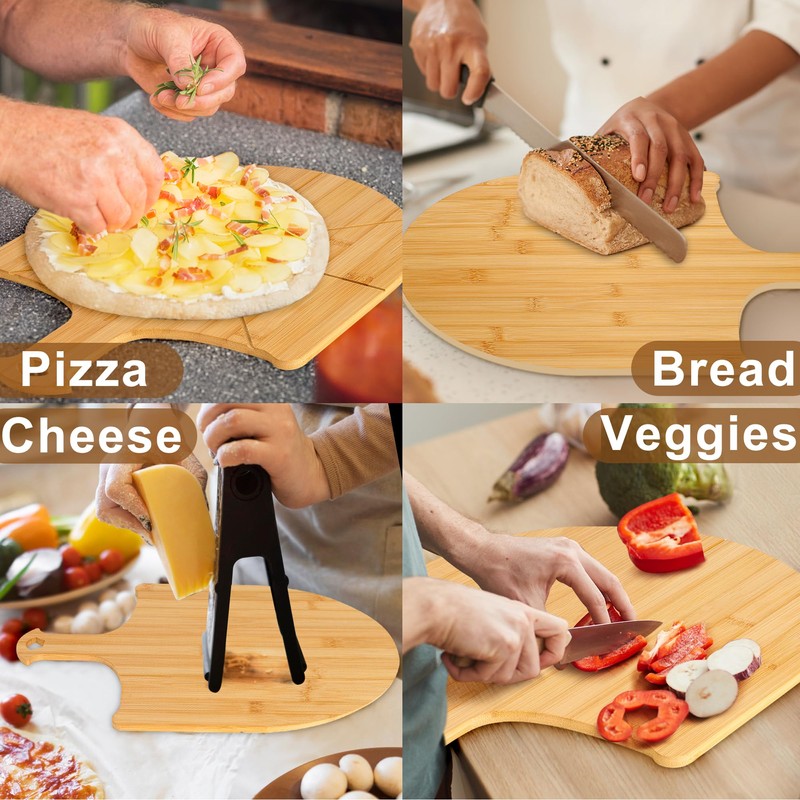 Pizza Peel Wooden, 2 Pack of 12 Inch Pizza Spatula