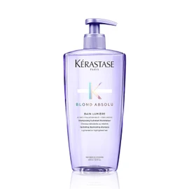 Kérastase Shampoo für blondes Haar für mehr Glanz, Haarbad mit feuchtigkeitsspendender Hyaluronsäure, Bain Lumière, Blond Absolu, 500 ml