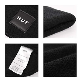 Huff Men's Knit Cap, Box Logo, Hat, Skater, Brand, Street, GREYHEATHER