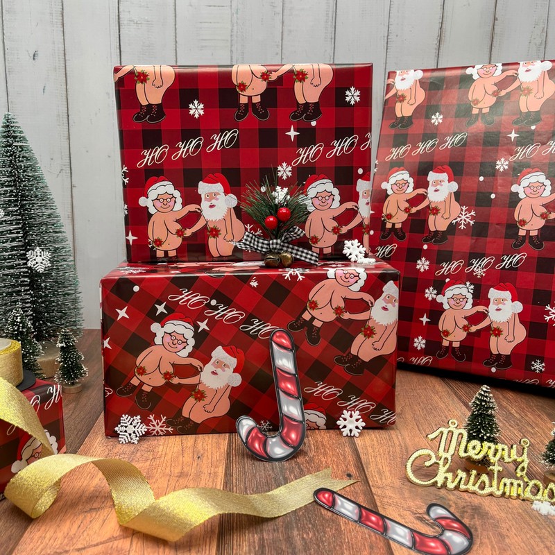 Vnaaem Funny Christmas Wrapping Paper for Women Girls Boys Men