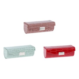 3x Lipstick Case Verde Grisáceo Y Marrón Y Rojo