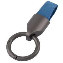 TSUGAMI Car Key Chain Ring Clip, Universal Car Key Fob Holder, Leather Multifunctional Auto Key Fob Rings Keychain with Keyrings Buckle for Men and Women(Blue)