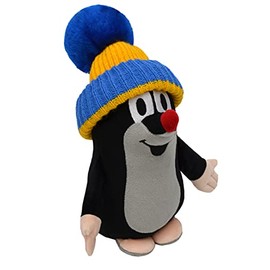 Zdeněk Miler Soft Toy Cuddly Toy 25 cm Original The Little Mole with Blue Hat, Standing Stuffed Toy Cuddly Toy for Children Baby Boys Girls