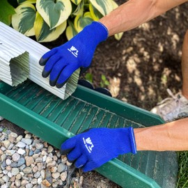 Wells Lamont Men's Coated Grip Work Gloves with Latex Coating, Small (524S) , Blue