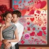 Valentines Window Stickers,Valentines Decorations,9 Sheets Hearts Shape Valentines Stickers,Pink Love