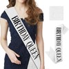 CIEHER Silver Birthday Sash Birthday Queen Sash It's My Birthday