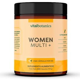 Women Multivitamin  con 200 capsulas. Multivitamnico para Mujer con Colgeno Hidrolizado, cido Flico, Biotina, Hierro, Calcio, Magnesio, Maca, Zinc y  