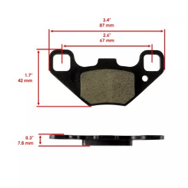 Caltric Front And Rear Brake Pads for Polaris RZR 170 2009 2010 2011 2012 2013 2014-2016
