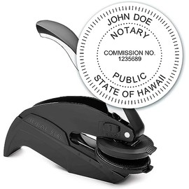 MaxMark Notary Seal Round Embosser for Hawaii State - Includes Gold Burst Seal Labels (50 Count)