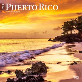 Puerto Rico | 2025 12 x 24 Inch Monthly Square Wall Calendar | Plastic-Free | BrownTrout | Travel Scenic Caribbean