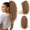 HOOJIH Ponytail Extension, Curly Wavy Drawstring Ponytail Hair Extensions Extra