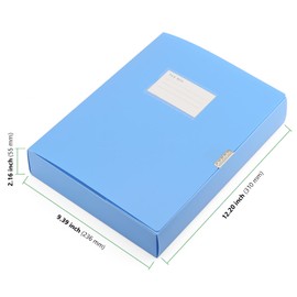 HAKZEON 6 Pack Assorted Colour A4 Box Files, 55mm Spine A4 File Folders with Fabric Hook and Loop Closure, Plastic File Holder Box for Office Home