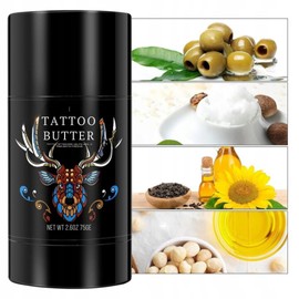 Tattoo Cream Butter Stick Daily Care & Aftercare Butter for Old New Tattoo Moisturiser Brightener, Fresh Tattoo Colours, Promotes Healing, Natural Vegan Tattoo Care Cream Balm Improvement 75 g