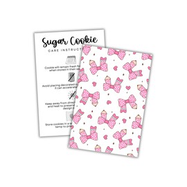 Cookie Backer Cardstock Grease Proof 30pk 4x6” Pencil Teacher Themed Pink Bow for Sugar Cookies Sprinkles for Bags Care Instructions Packaging Storage Preservation Baking
