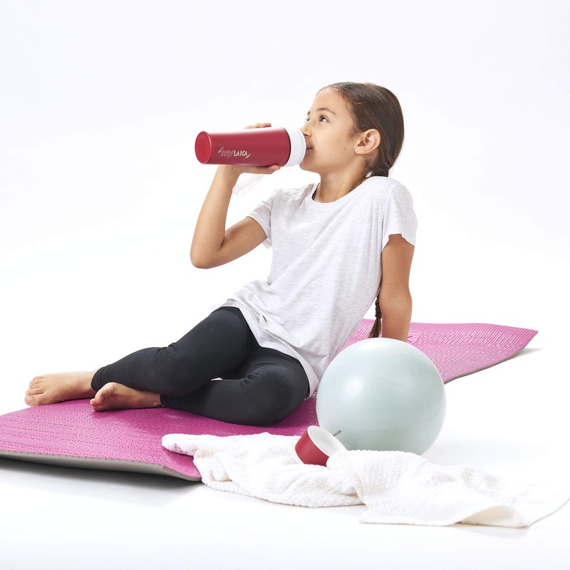 Laica MyLaica 0.5 Litre Stainless Steel Filter Sports Bottle, Red