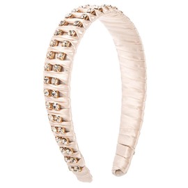 scicent Hair Accessories for Women Vintage Crystal Rhinestone Headbands Sparkle Diamond Head Band Wide Soft Fabric Hairbands Twisted Hair Band Party Wedding Head Hoop for Party - 25917
