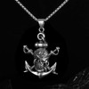 Unique (Pirate anchor) Skull alloy pendant