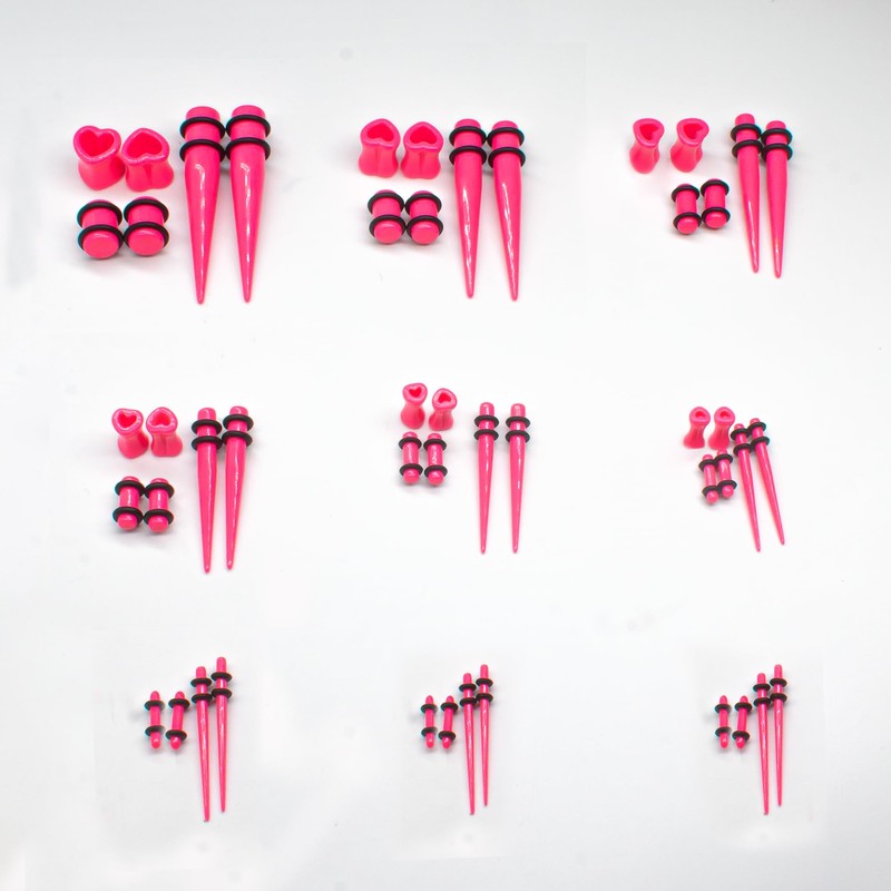 Marsrut Marsrut 48 PCS Acrylic Gauge Kit Tapers Heart Tunnels