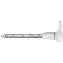 fischer 564168 Angle, Set of 25 Angle Hook Screws and DuoPower 6 x 30 Dowels, Chipboard Screws with Hooks, Flexible Screw Hooks for Mounting in Numerous Building Materials EasyHook, White