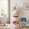 Wall Hanging Rope Baskets 3-Tier Boho Organizers (White & White,