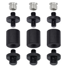 Pack of 12 1/4 Inch 3/8 Inch Light Tripod Adapter Converter for DSLR Camera Tripod, Shoulder Rig, Flash Light Stand, Camera Cage, Lighting Equipment, LED Panel, GoPro Tripod Mount