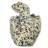 Nupuyai 2.5" Dalmation Jasper Crystal Stone Hatching Dinosaur Egg Statue,