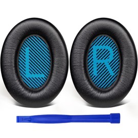 SoloWIT Ersatzpolster Ersatz Ohrpolster für Bose QuietComfort 15 QC15 QC25 QC2 QC35/Ae2 Ae2i Ae2w/SoundTrue & SoundLink Around-Ear Serie Kopfhörer,Polster mit weicherem Lammfell(Brilliant Schwarz)