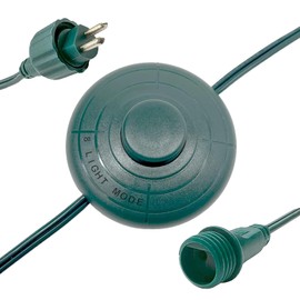 Power Cord 6Ft with 8 Lights Modes Foot Switch for Christmas Tree Lights Raintight 1/2inch Plug Compatible Replacement for TS-8W29V, TS-13W29V, TS-17W29V, TS-18WL29V, TS-26WL29V, TS-48W29V