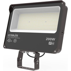 HYPERLITE LED Flood Light 200W 24000LM 5000K Daylight IP65 Waterproof Outdoor Floodlights UL Certified for Court Garden Warehouse