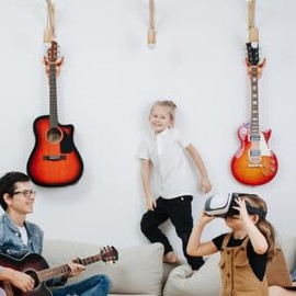 GOMAKERER 2 Packs Bull Guitar Wall Mount, Golden Guitar Wall Hanger Bull Art Ukulele Hook Stand for Acoustic Electric Bass Guitar Storage Guitar Player Gift