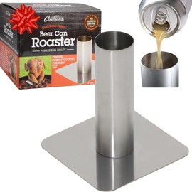 Camerons Christmas Beer Can Roaster - Stainless Steel BQQ Grill Beer Can Chicken and Turkey Roaster - Enhance Meal Flavor with Juicy Poultry on Barbecue Beer Stand - Great Holiday Xmas Gift