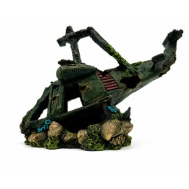 aquaticsense Battle Ready Collection Aquarium, Fish Tank Decorations. Ships, Planes, Helicopters, Tanks, Submarines and Cannons. (Helicopter (A))