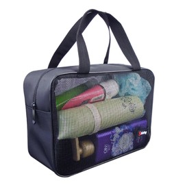 Fogman Pool Bag, Mesh, Large Capacity, Lightweight, Wide Gusset, Foldable, Gym, Hot Springs, Boston Type