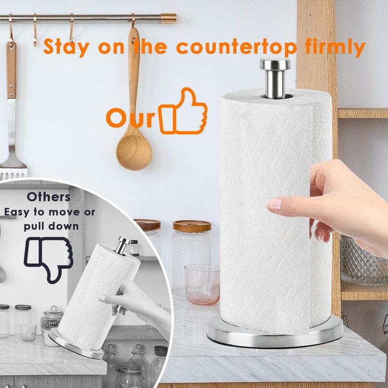 OctBird Stainless Steel Vertical Paper Towel Holder with Suction Cup,Kitchen