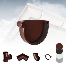 RainWay 130 Gutter System Plastic (PVC), 130 mm Selection of Components, brown