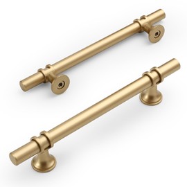 Amerdeco 10 Pack Gold Cabinet Pulls 5 Inch(128MM) Hole Centers Kitchen Cabinet Handles Cabinets Hardware Drawer Pulls AM002
