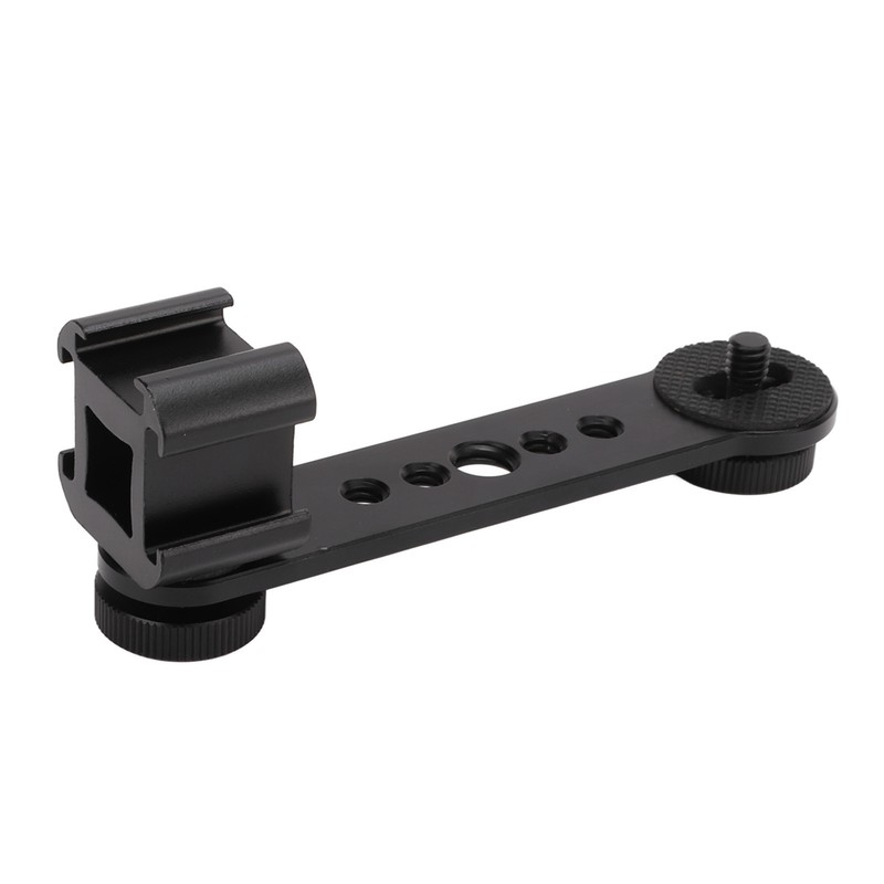Triple Cold Shoe Extension Bracket Aluminium Alloy Microphone Stand Mount