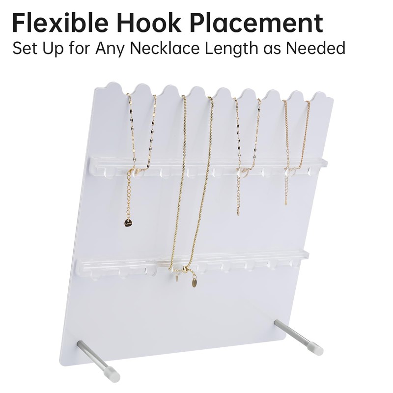 NiHome Stylish Marble Pattern Design Adjustable Height Acrylic Necklace Display