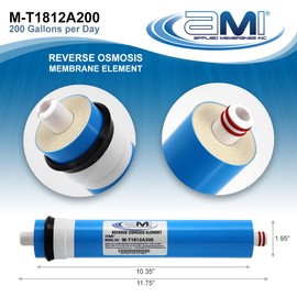 APPLIED MEMBRANES INC. 200 GPD Reverse Osmosis Membrane | RO Membrane Water Filter Replacement for Reverse Osmosis Water Filtration System | 1.8” x 12” Universal Compatibility | Made in USA